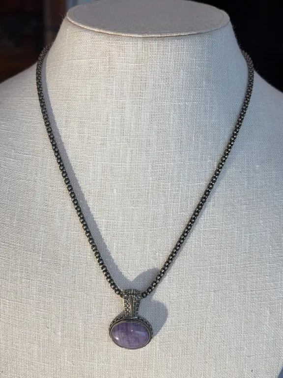 SW Sterling Necklace with Amethyst Pendant
