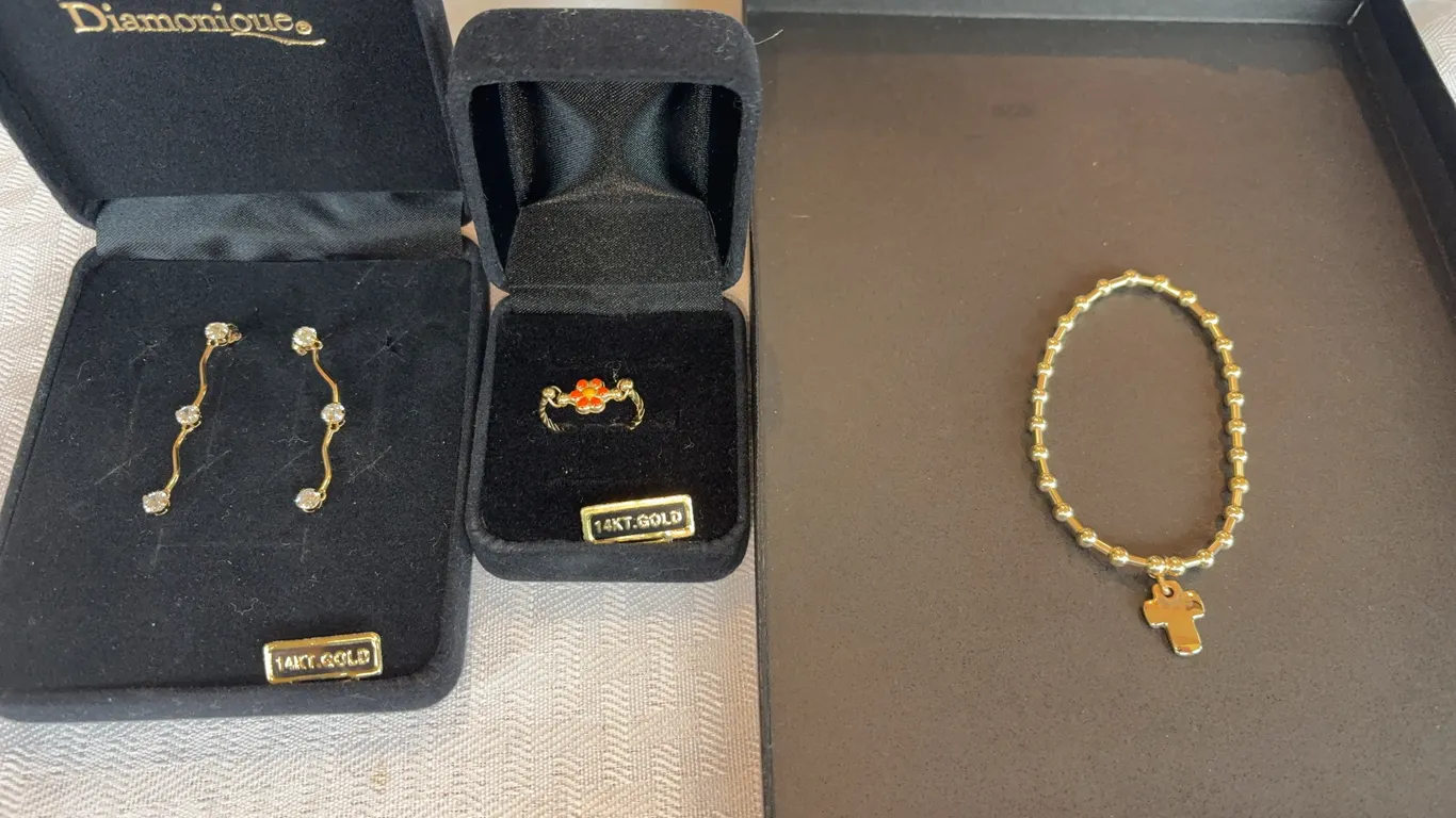 14K Earrings, Ring, & Bracelet,