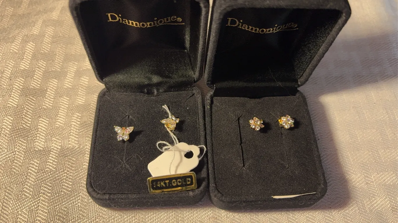 Two Pairs 14K Earrings