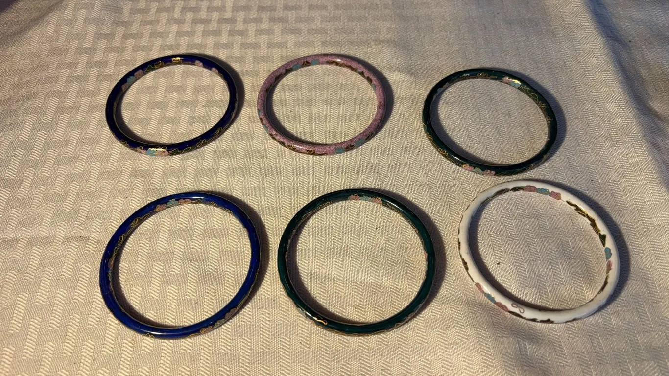Seven Enamel Bangles