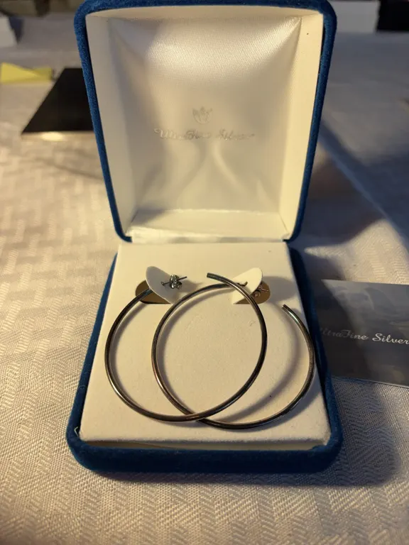 Ultra Fine Silver 2 Inch Hoop Earrings