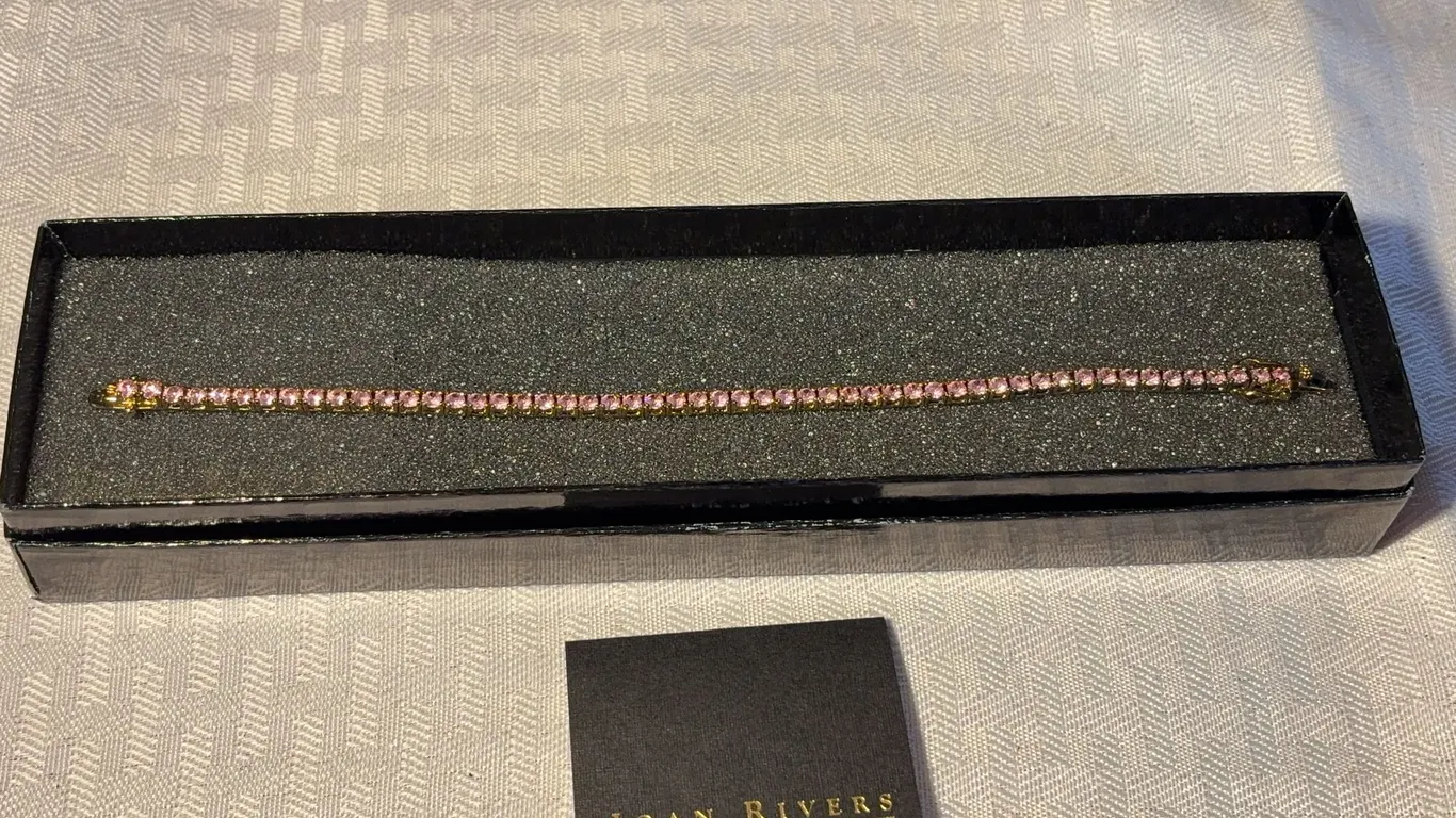 Joan Rivers Pink Rhinestone Tennis Type Bracelet