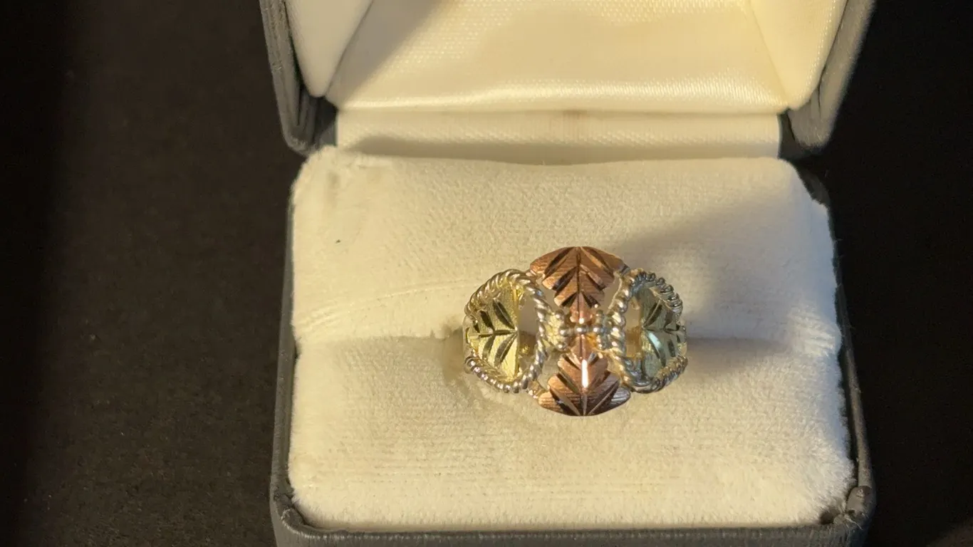 Black Hills Gold Sterling Ring With 12K accents