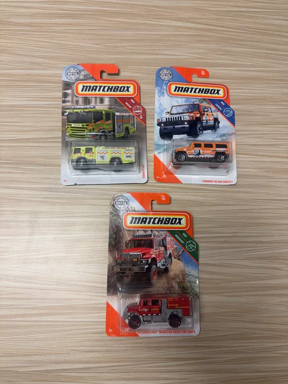 MATCHBOX 2019: Scania P360#5 – Hummer H2 SUV concept #89 – international work star brush fire truck