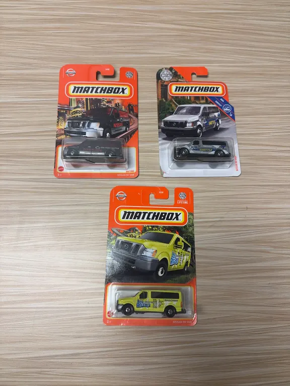 MATCHBOX NISSAN NV VAN : Black, 2020 #66 - Grey, 2018 #7 - Green, 2023 #63