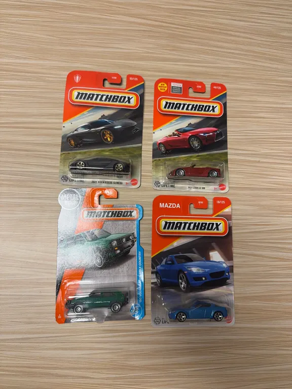 MATCHBOX: 2021 Koenigsegg Gemera / 2021 Lexus LC 500 / 1990 Volkswagen golf country / 2004 Mazda RX