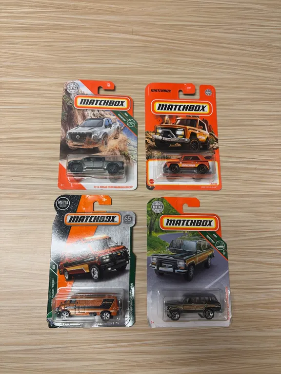 MATCHBOX: 2016 Nissan Titan warrior concept / MBX field car / 1995 custom Chevy van / 1989 Jeep gran