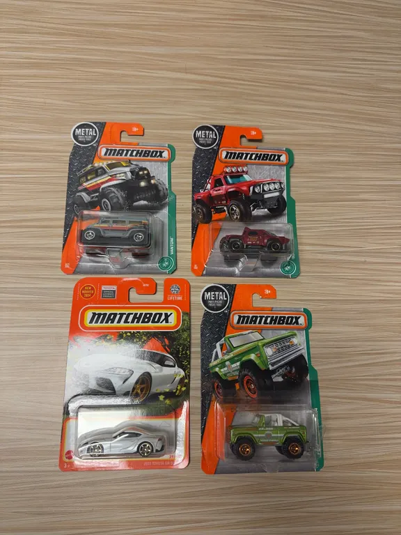 MATCHBOX: vantom / Sonora shredder /2023 Toyota GR Supra / Ford bronco 4 x 4