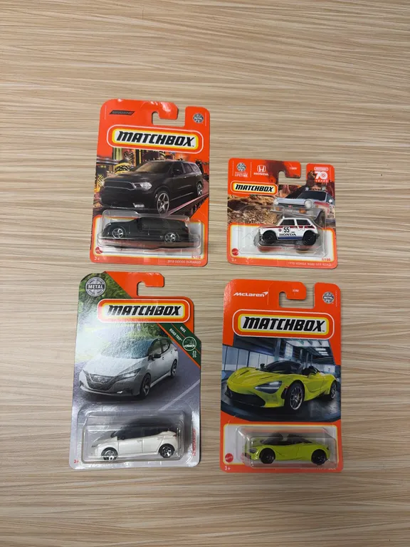 MATCHBOX: 2018 Dodge Durango / 1970 Honda N 600 off-road / 2018 Nissan leaf / McLaurin 720 spider