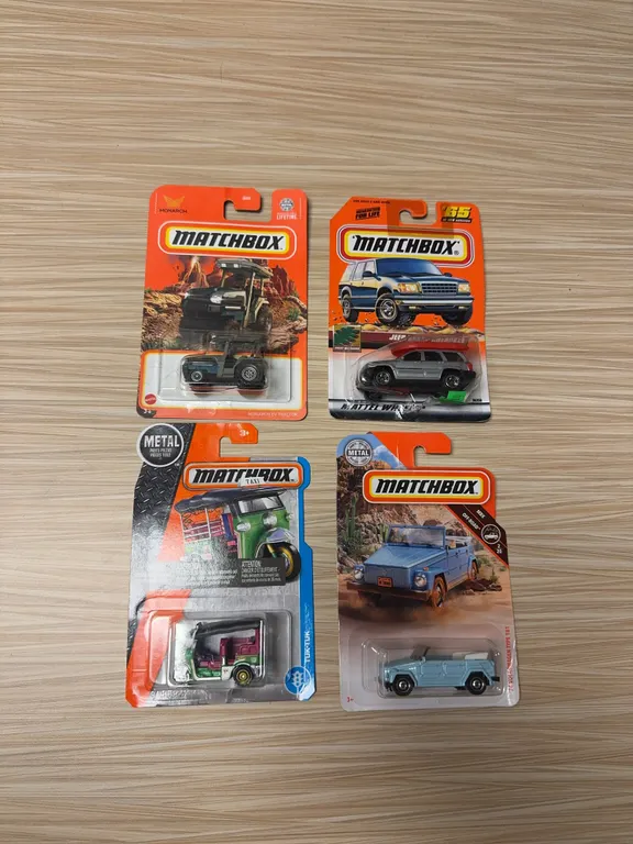 MATCHBOX: monarch EV tractor / Jeep grand Cherokee / Tuk-Tuk / 1974 Volkswagen type 181
