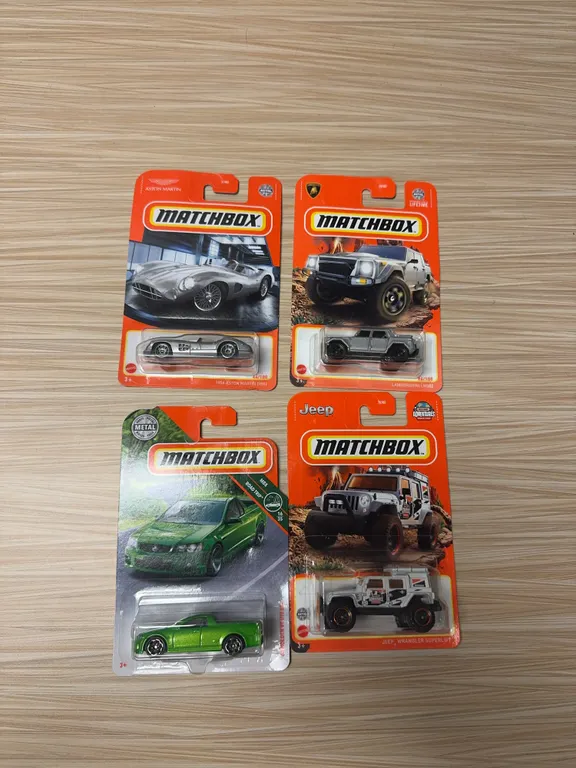 MATCHBOX: 1956 Ashton Martin DBR1 / Lamborghini LM002 / 2008 Holden VE UTE SSV / Jeep Wrangler super
