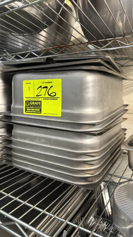 1/2-size stainless steel insert pans. Features durable stainless steel construction with anti-jam stacking rims. 6" depth.