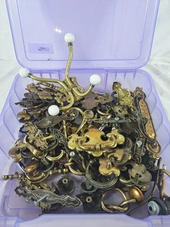 Assortment of Brass Hooks and Handles