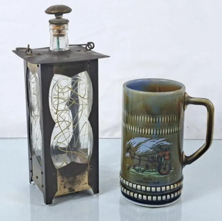 Vintage Irish Porcelain Mug & Musical Decanter