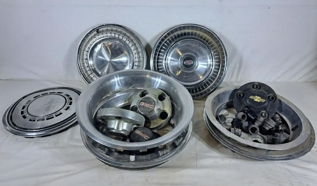 Assortment of Hub Caps. Chevrolet, GMC, Cadillac,