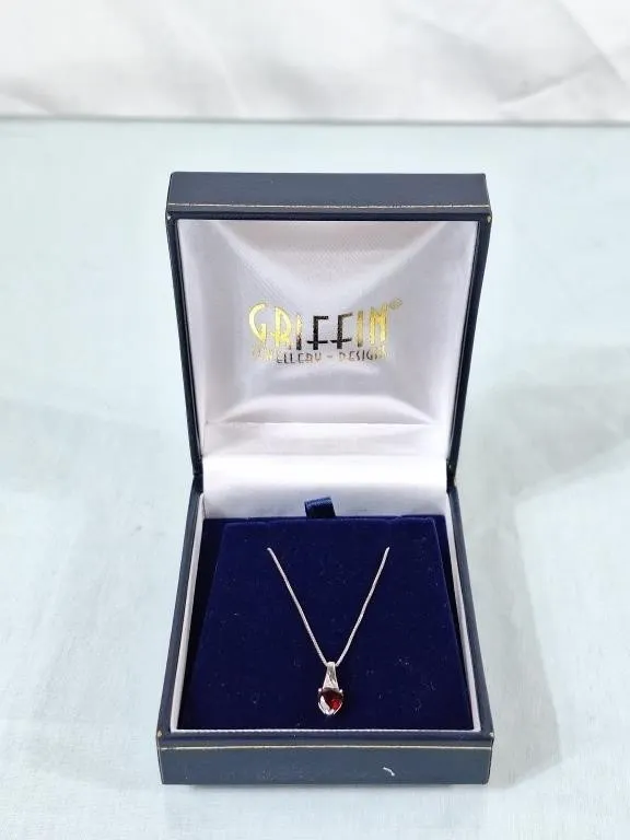 Sterling chain and sterling pendant with 1 tested