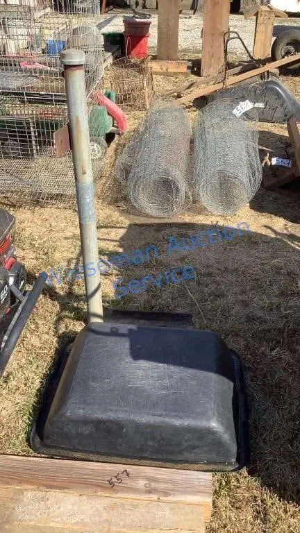 GALVANIZED POST AND FEED TUBS