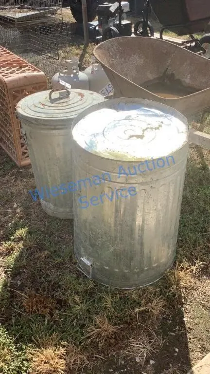 GALVANIZED TRASH CANS