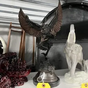 METAL OWL SCULPTURE - SIGNED A TIOT