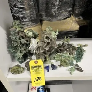 LOT ASSORTED JADE SCULPTURES (HEAVILY DAMAGED)