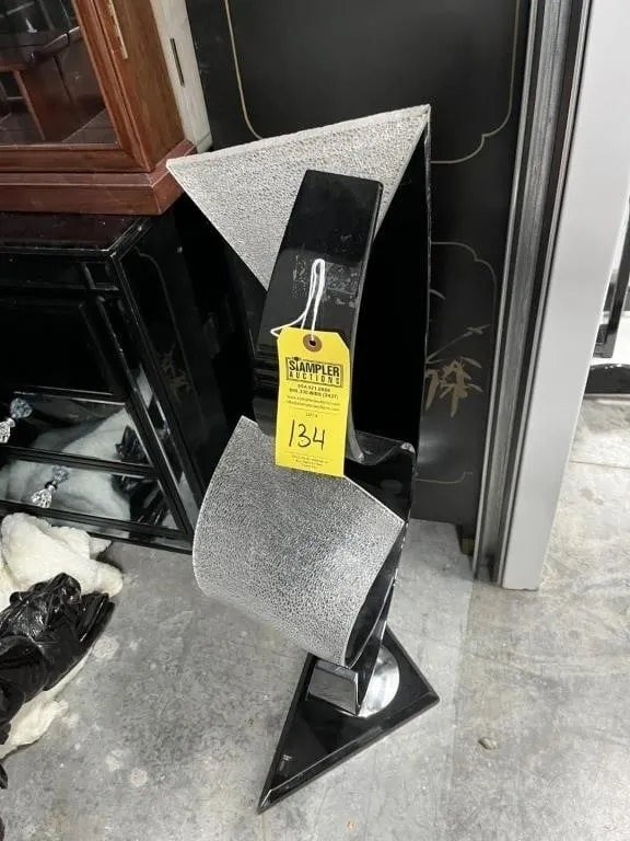 ACRYLIC / LUCITE SCULPTURE - POST MODERN BLACK & W