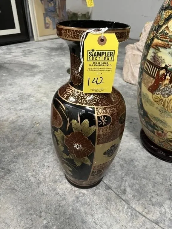 CHINESE FLORAL VASE - 18''H