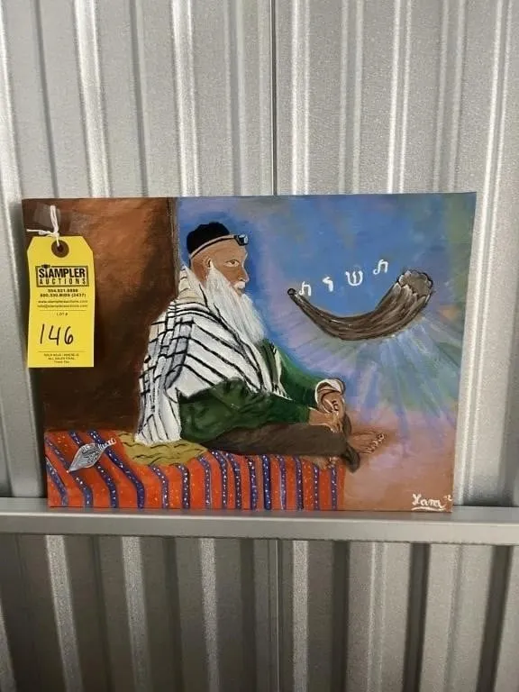 ACRYLIC RABBI BLOWING SHOFAR - ''SHOFAR DREAM'' -