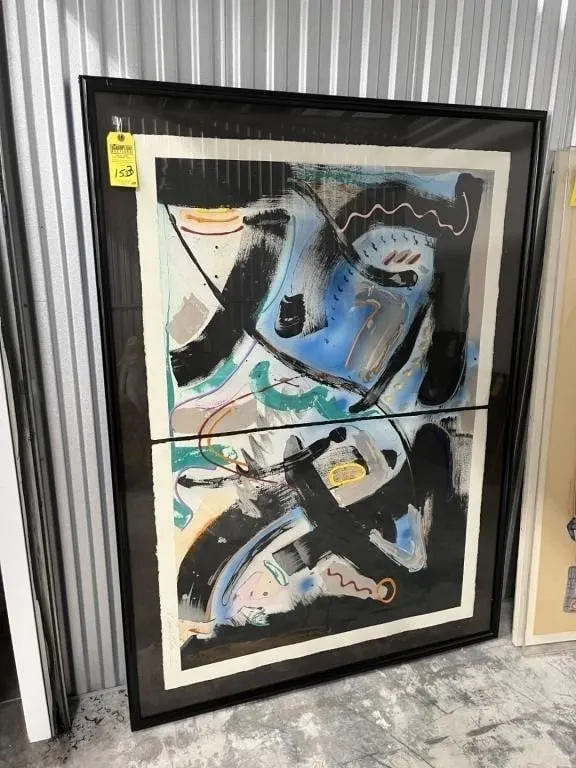 FRAMED & MATTED PICTURE - ABSTRACT - SIGNED MARVIN