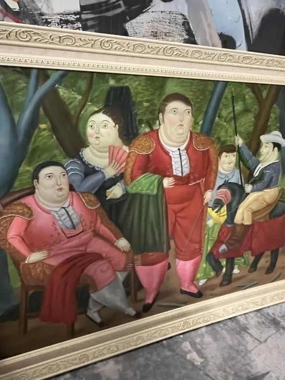 GOLD FRAME ARTWORK - FERNANDO BOTERO REPRODUCTION