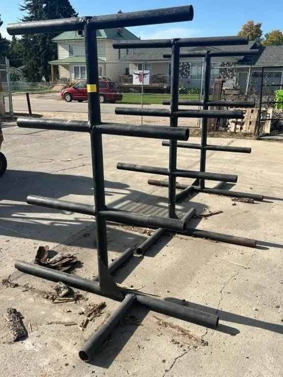 Set of 3 Free Standing Metal Racks For Lumber or