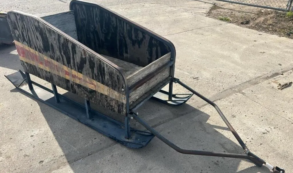 Pull Behind Snowmobile Sled. 26"W x 30"H. 66"