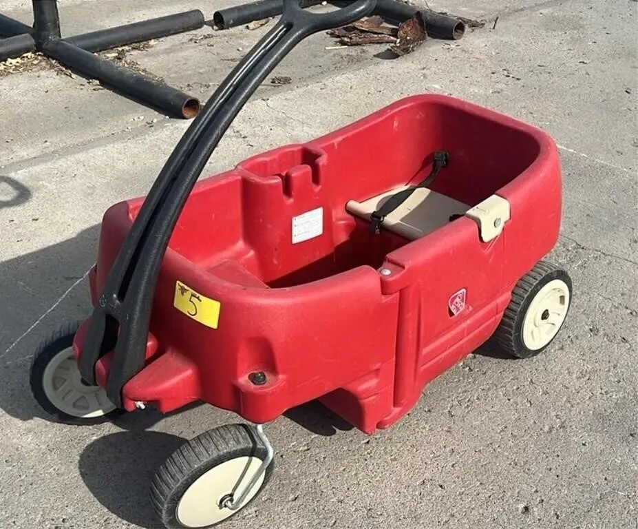 Plastic 4 Wheeled Kids Wagon. 36"L. #C.