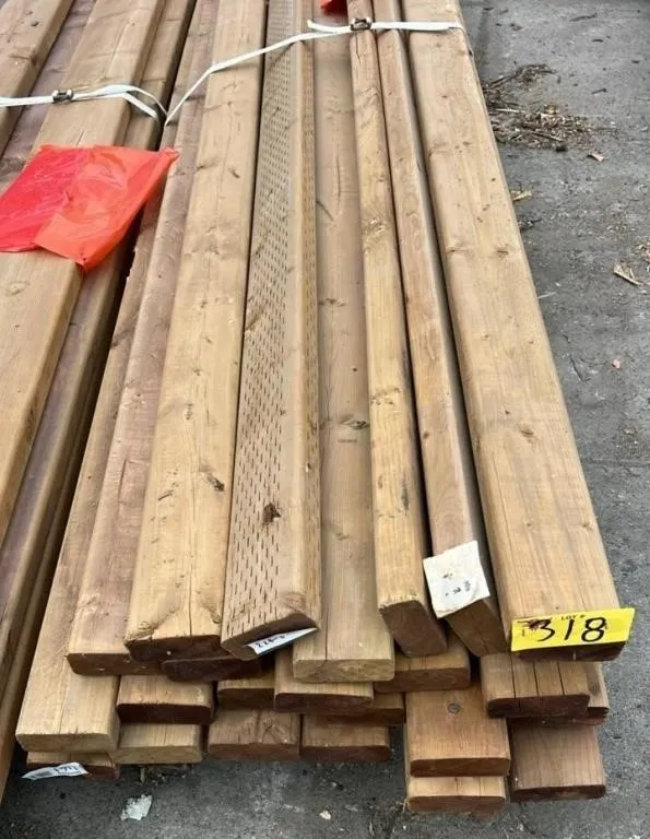 Lots of 24, 2" x 4" x 8ft Treated Boards. #C.