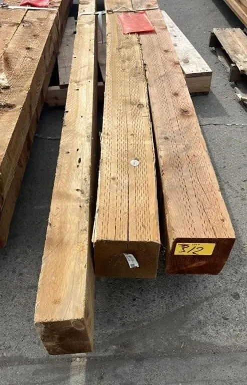 Lot of 2, 6" x 6" x 10ft and 1, 4" x 6" x 12ft
