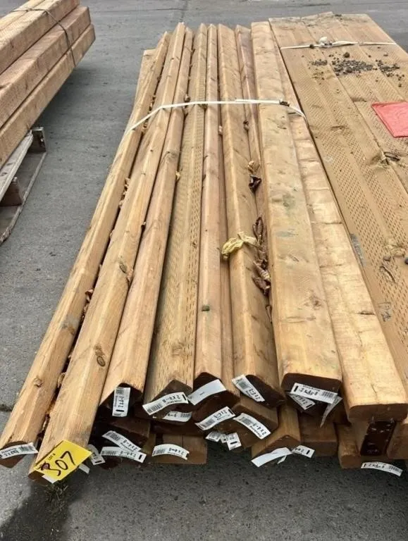 Lot of Approx. 30 Treated 2" x 4" x 8ft L Boards.