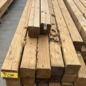 Lot of 17 pieces 4" x 4" x 12ft and four pieces 4"