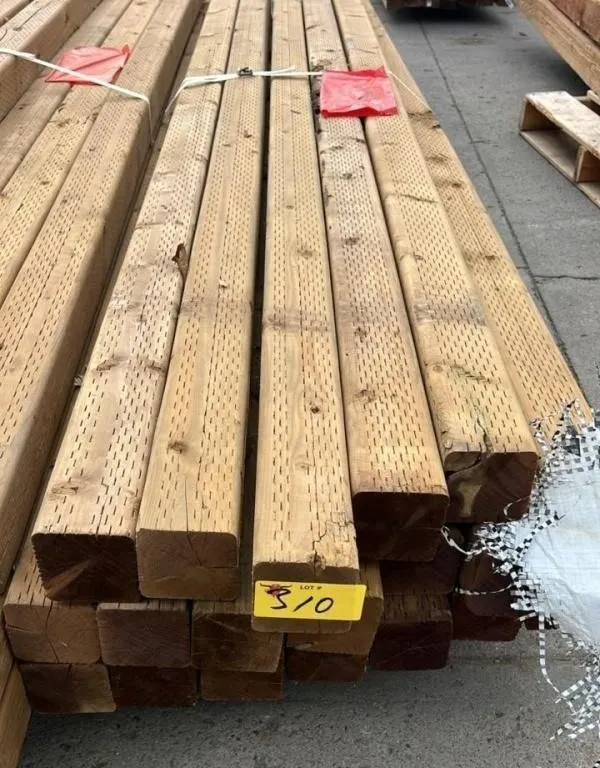 Lot of 19, 4" x 4" x 10ft Treated Beams. #C.