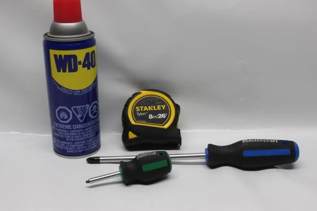 WD-40, Stanley Tape Measure & Mastercraft