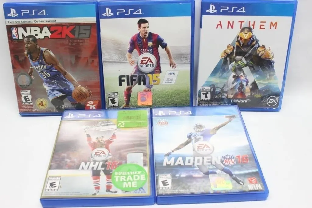 PS4 Game Lot: NBA 2K15, FIFA 15, Anthem, NHL 16,