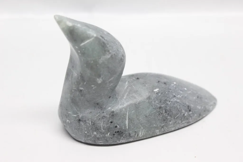 Inuit soapstone loon carving, 5" long