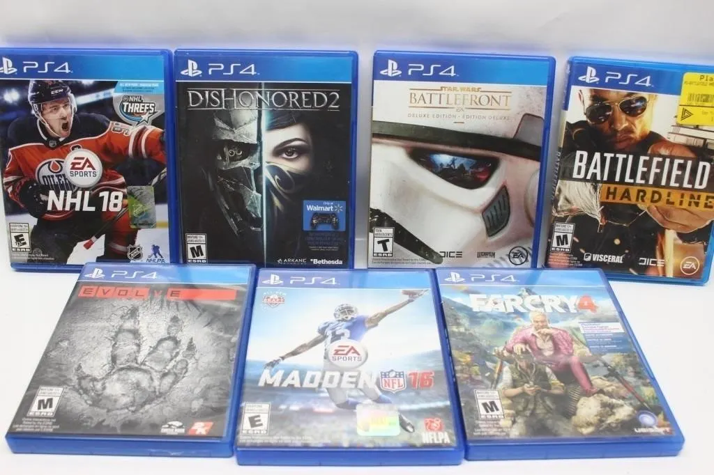 PS4 Game Lot: NHL18, Dishonored2, Battlefront +