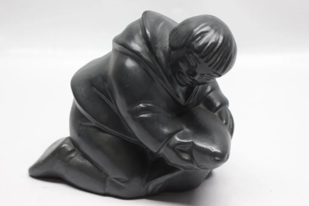 Inuit Soapstone Carving, Mother and Child