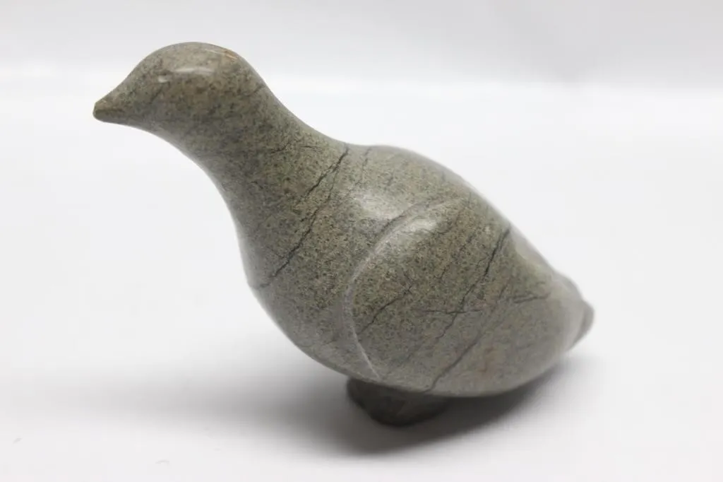 Inuit soapstone bird carving, 5" long
