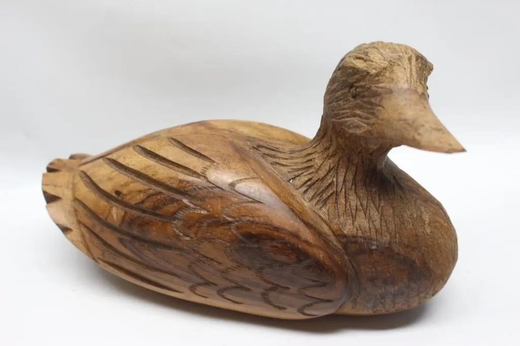 8" Carved Wood Duck Decoy, Unsigned