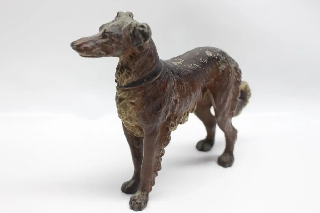 Cast Metal Borzoi / Russian Wolfhound Dog Figurine
