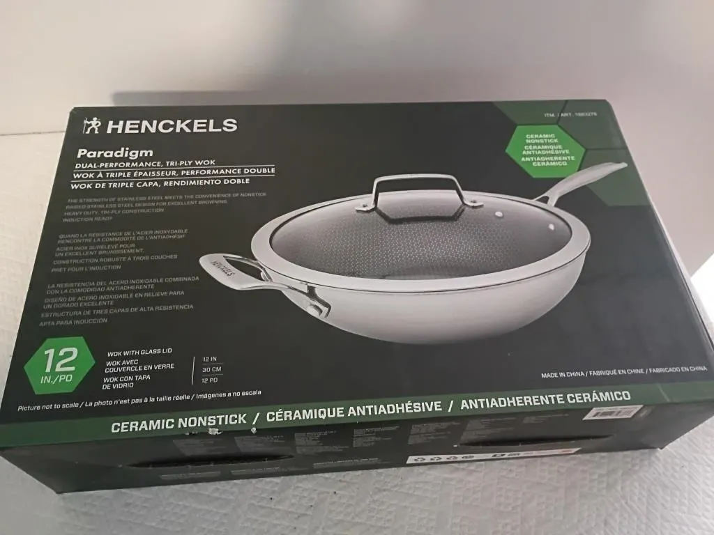 HENCKEL NON STICK WOK WITH LID