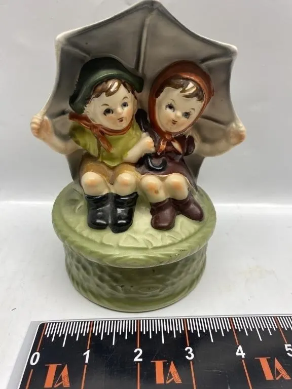 Figurine Trinket Box & Vintage Menswear Catalog
