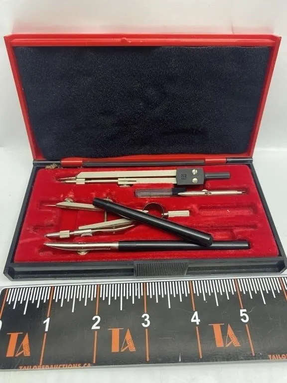 Vintage Drafting Compass Set in Case