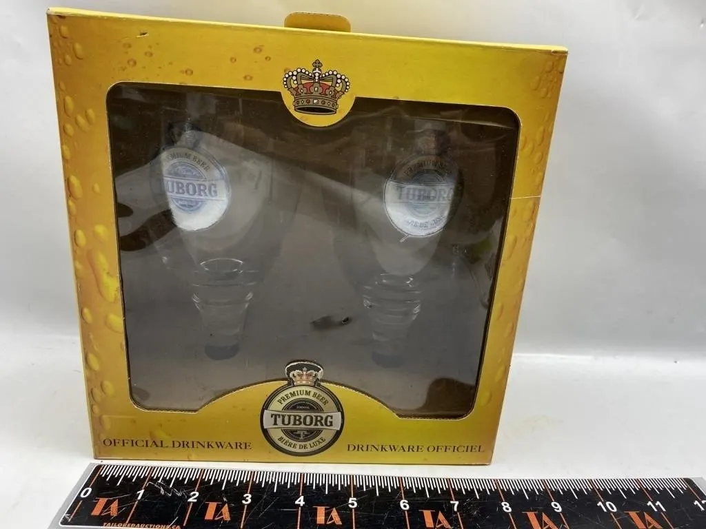 Tuborg Official Drinkware Beer Bottle Stopper Set