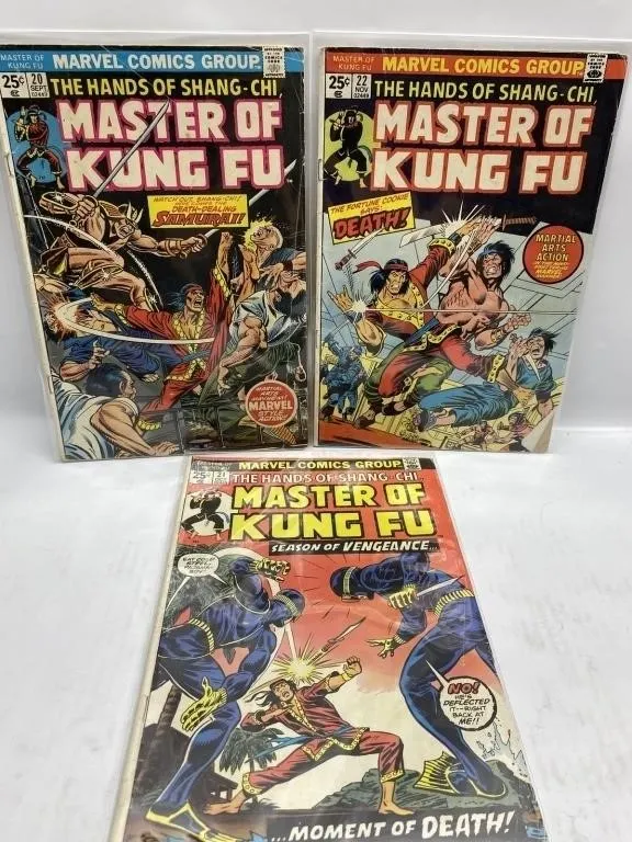 Master of Kung Fu #20, 21, 22 Comic Books (3)